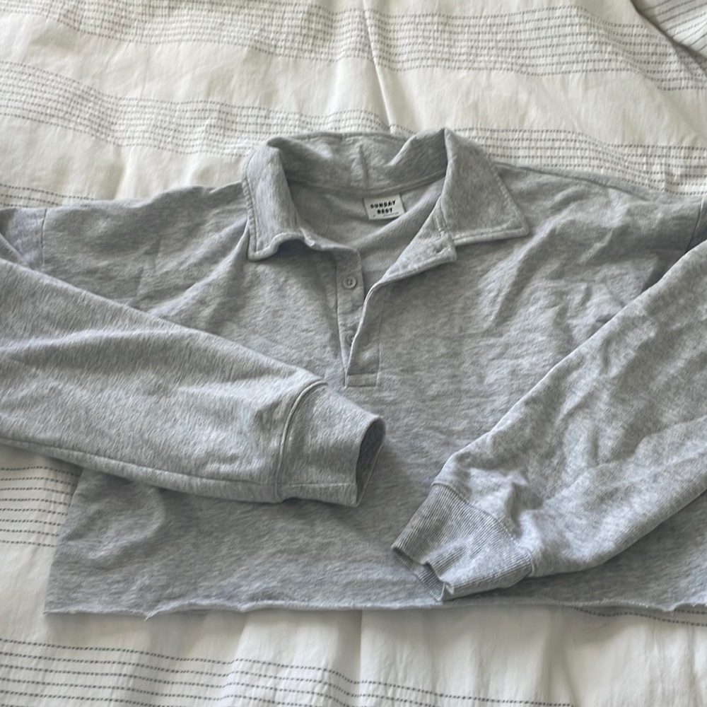 Grey aritzia cropped sweatshirt